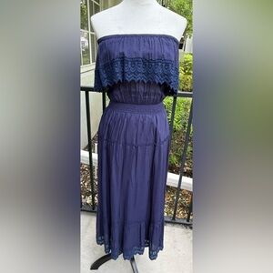 New NWT Melissa Odabash Maxi Strapless Navy Dress Size Small Clara